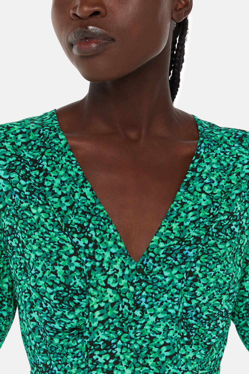 Green Dappled Floral Lori Dress